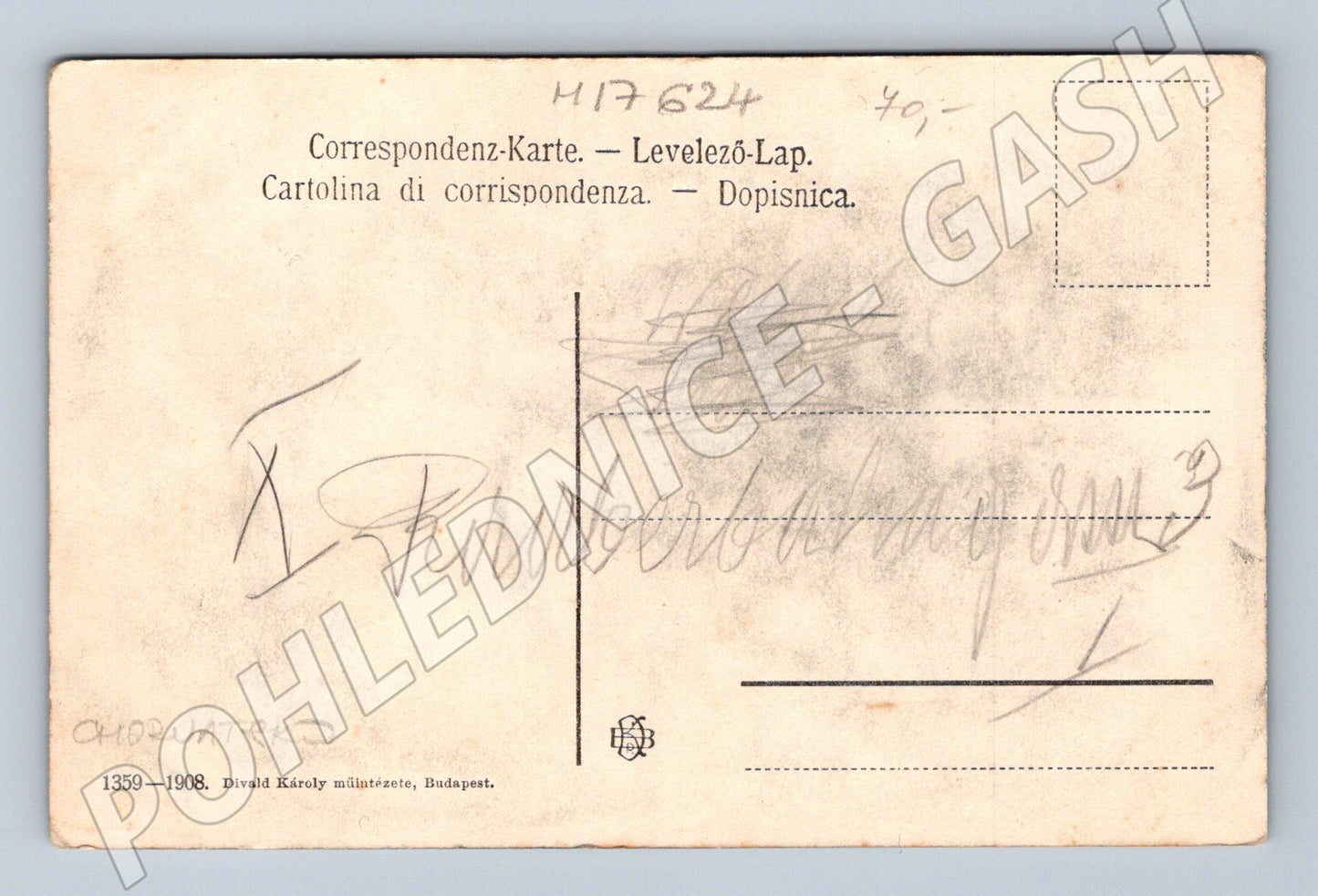 Pohlednice Ika Chorvatsko 1908 Divald Károly Budapešť (M17624)