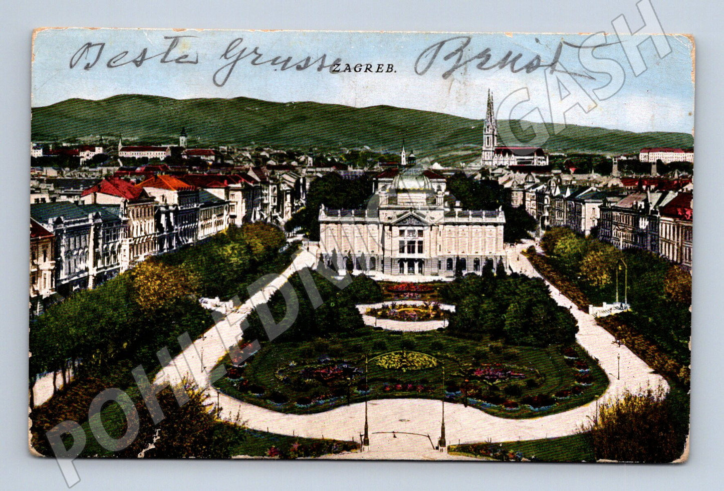 Pohlednice Záhřeb Chorvatsko barevná cca 1900 historická (M17626)