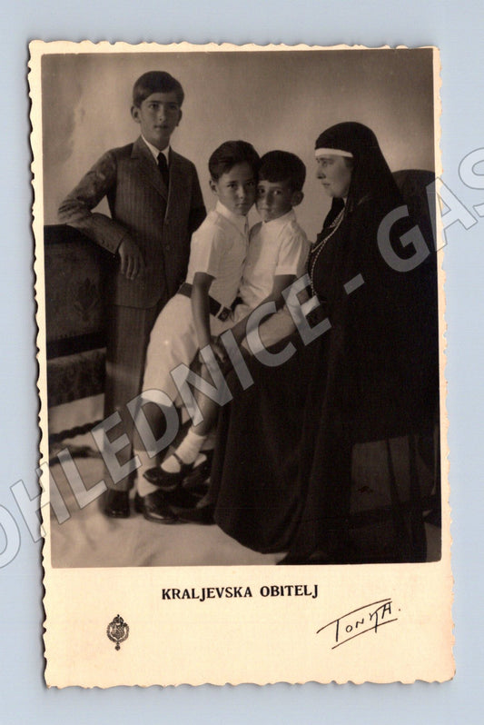 Pohlednice Královská rodina Karađorđević historická čb (M17628)