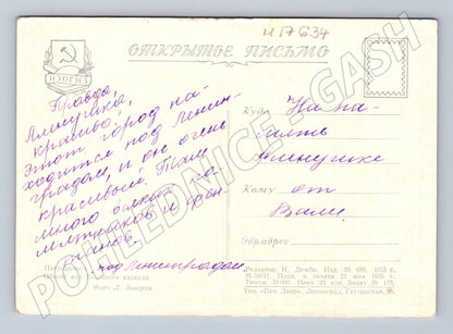 Pohlednice Petrodvorec Petěrgof palác a fontány SSSR 1955 (M17634)