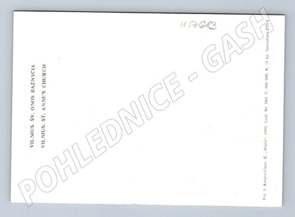 Pohlednice Vilnius kostel sv. Anny Litva 1990 (M17683)