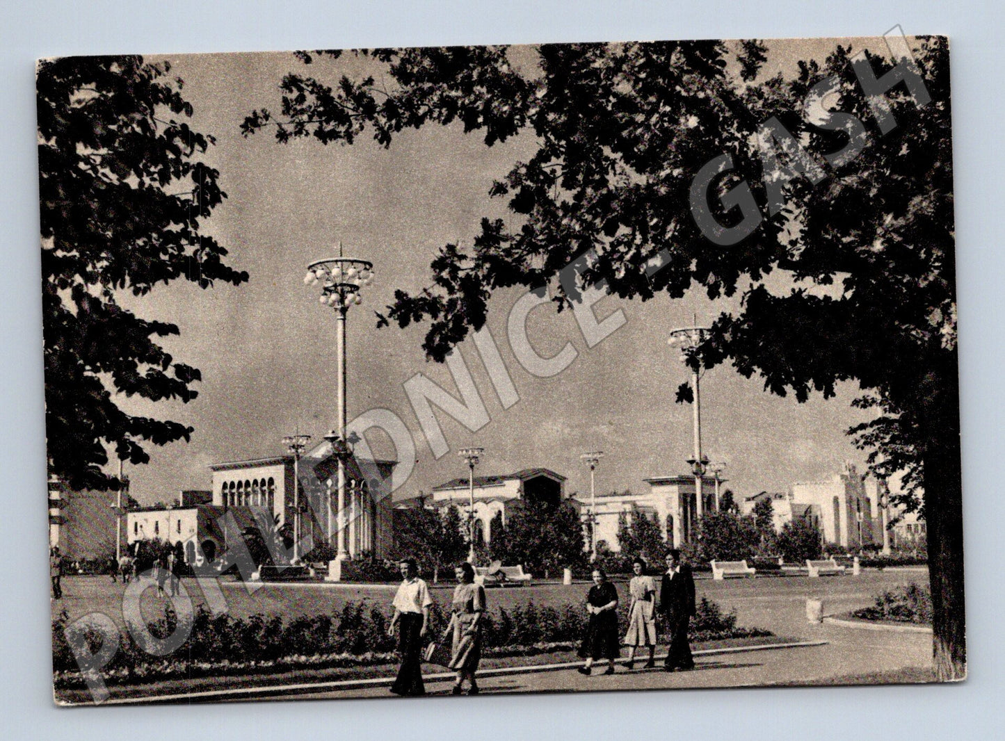 Pohlednice VDNCh Kolchozní náměstí pavilon Gruzie cca 1957 (M17703)