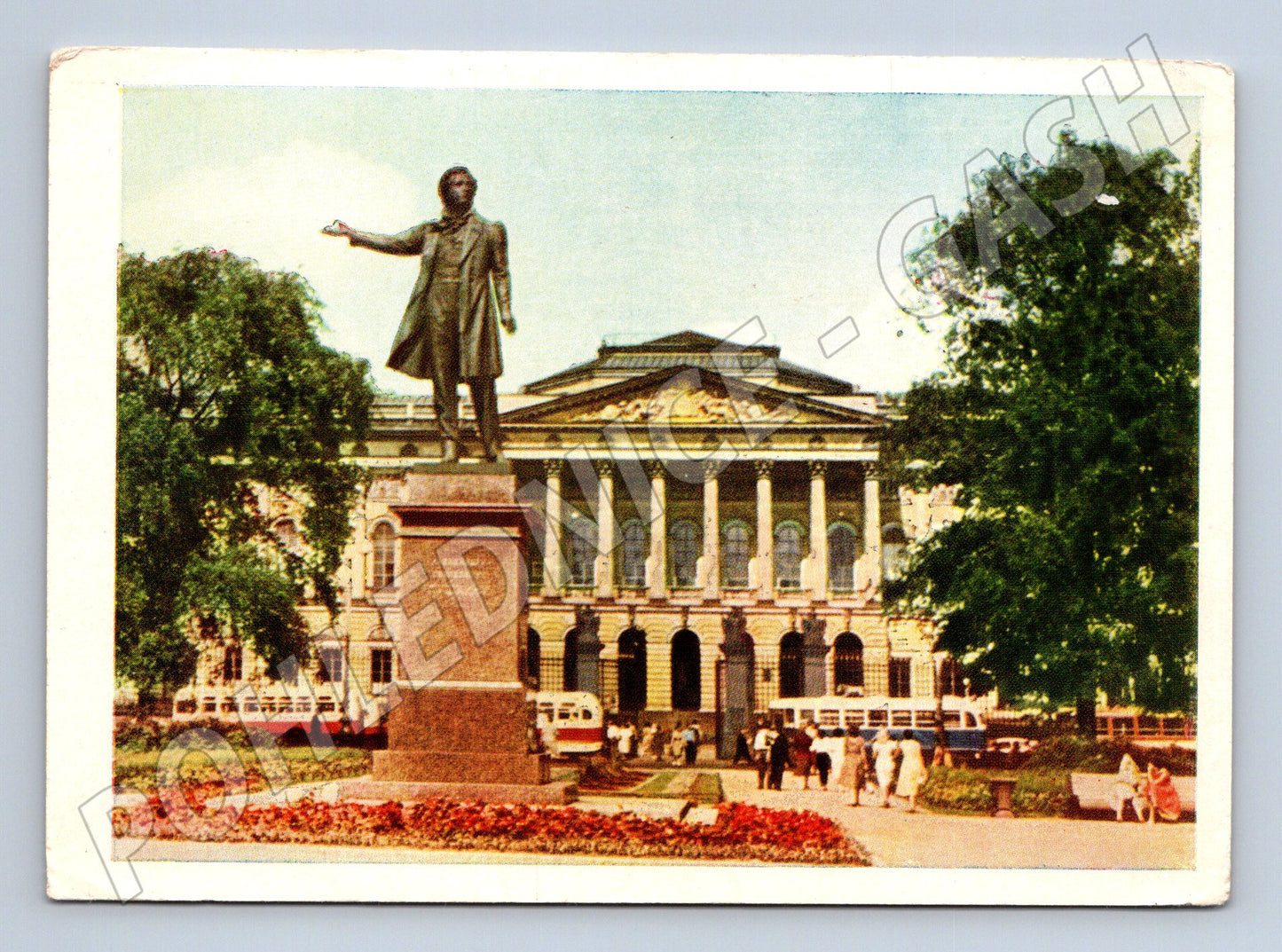 Pohlednice Leningrad náměstí umění pomník Puškina 1963 (M17754)