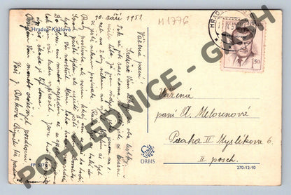 Pohlednice Hradec Králové most přes Labe 1951 (M1776)