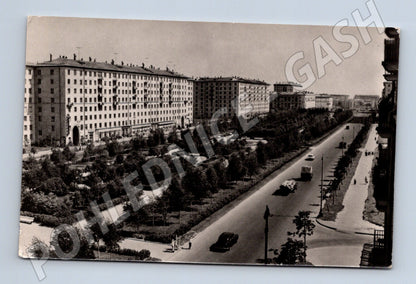 Pohlednice Moskva Univerzitetsky Prospekt SSSR 1963 černobílá (M17832)