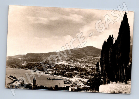 Pohlednice Jalta Krym panoráma přístavu SSSR 1963 prošlá (M17833)