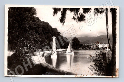 Pohlednice Batumi jezírko a plachetnice SSSR odeslaná (M17845)
