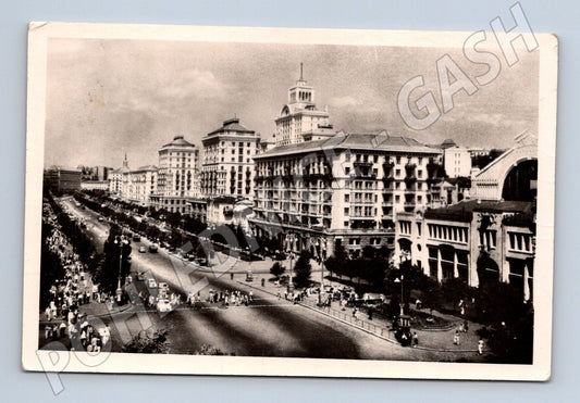 Pohlednice Kyjev Chreščatyk SSSR 1957 odeslaná (M17861)