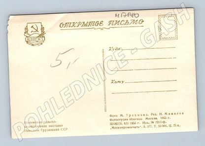 Pohlednice VDNCh Moskva 1955 pavilon Gruzínské SSR SSSR (M17880)