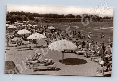 Pohlednice Anapa SSSR 1967 pláž známka a razítko (M17891)