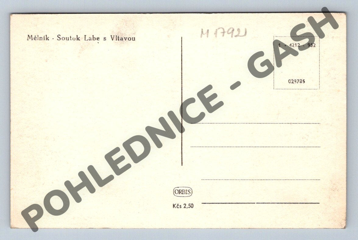 Pohlednice Mělník soutok Labe s Vltavou (M1792)