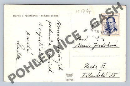 Pohlednice Hořice v Podkrkonoší celkový pohled zaslaná 1949 (M1794)