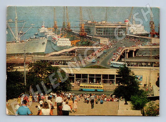 Pohlednice Oděsa přístav lodě SSSR 1971 (M17951)