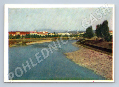 Užhorod řeka Už Ukrajina pohlednice 1958 (M17960)