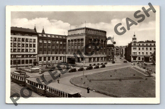Pohlednice Ostrava náměstí tramvaj 1953 PP (M1797)