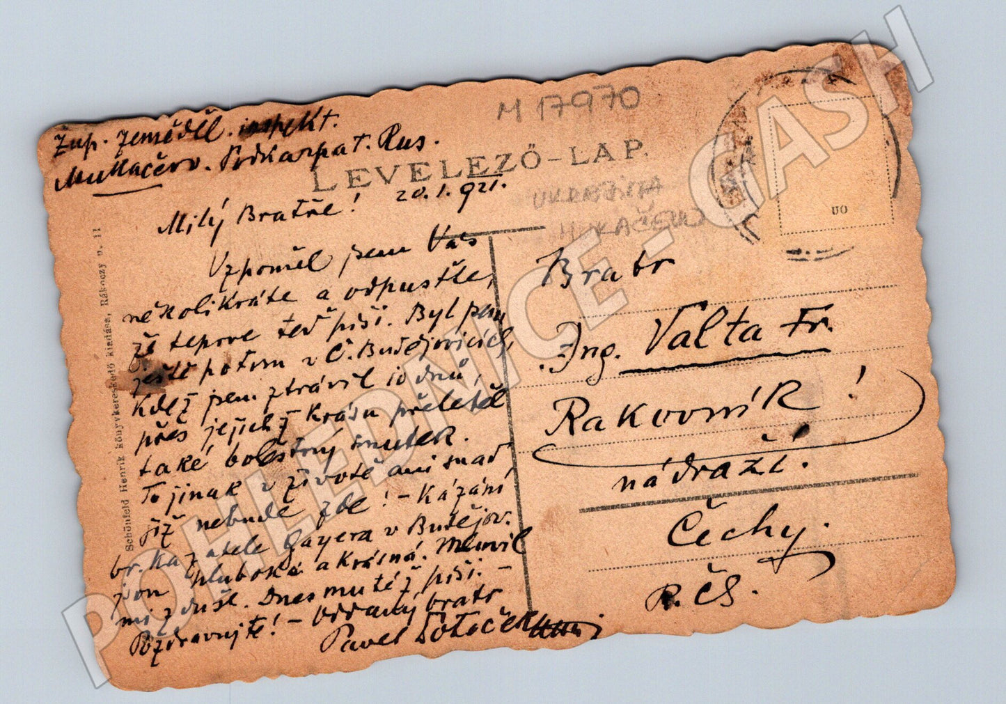 Pohlednice Munkács hrad historická psaná dobový tisk (M17970)