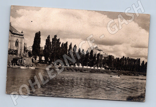 Pohlednice Užhorod Zakarpatsko SSSR 50. léta řeka  (M17973)