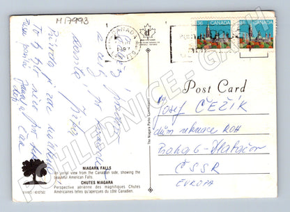 Pohlednice Niagara Falls Kanada letecký pohled (M17993)