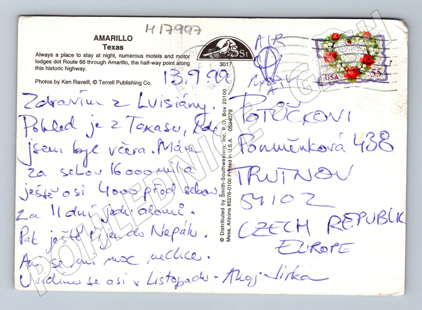 Pohlednice Route 66 Amarillo Texas 1999 (M17997)