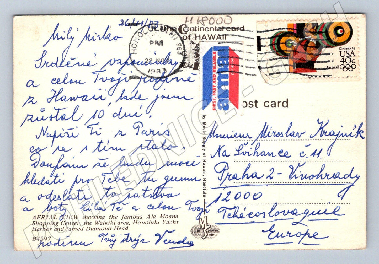 Pohlednice Havaj Honolulu Waikiki 1983 (M18000)