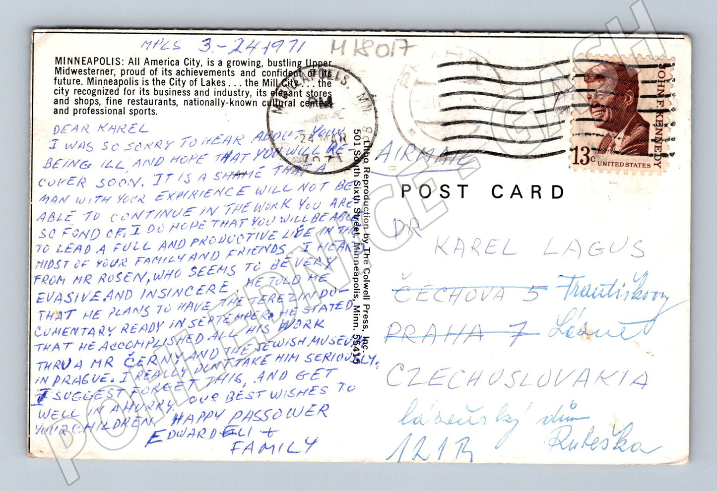 Pohlednice Minneapolis USA 1971 (M18017)
