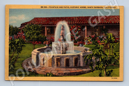 Pohlednice Santa Barbara California fontána patio (M18024)