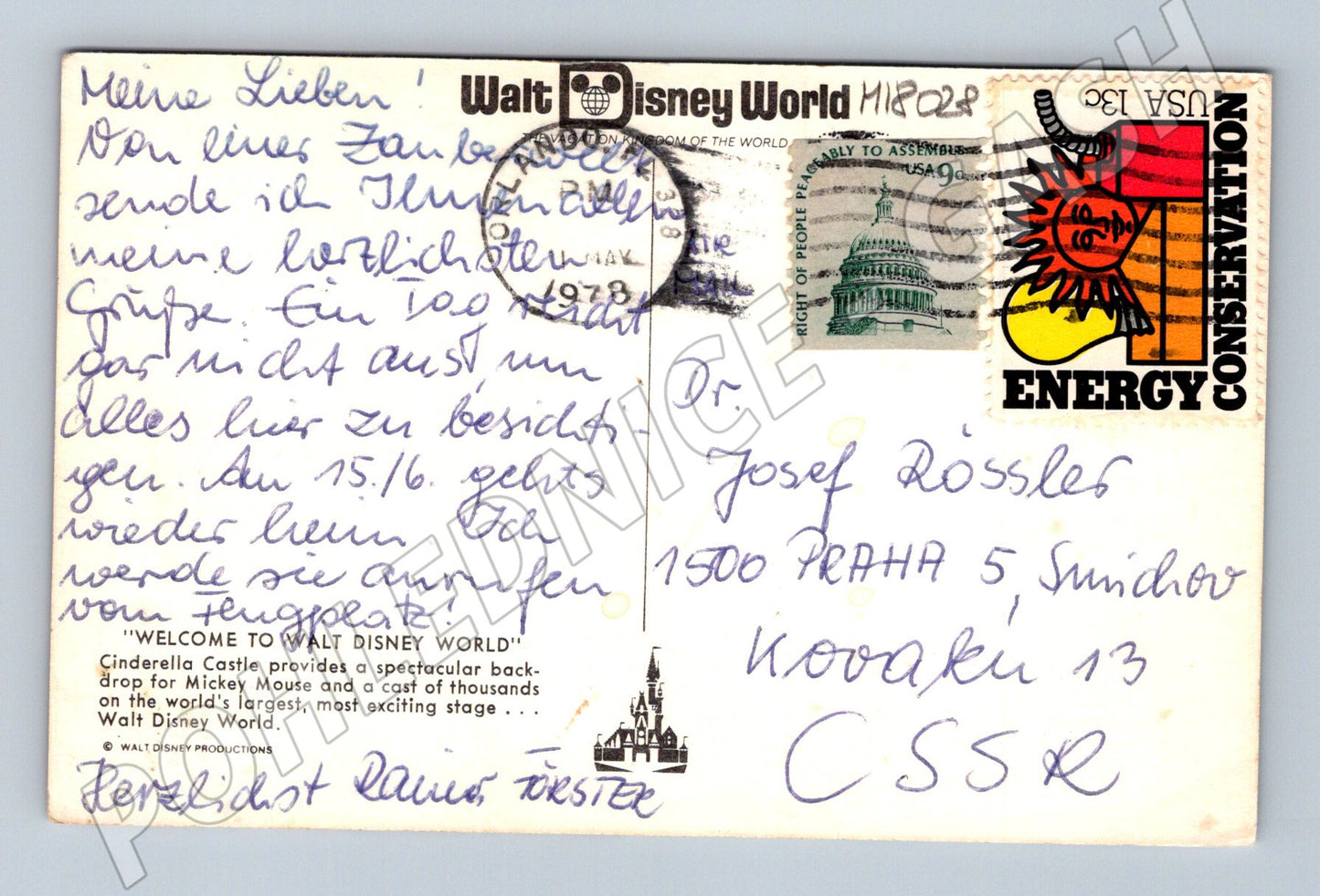 Pohlednice Walt Disney World Florida 1970s (M18028)