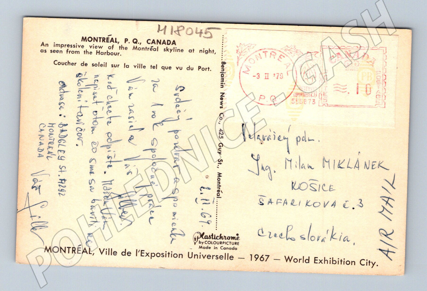 Pohlednice Montreal Expo 67 1967 (M18045)