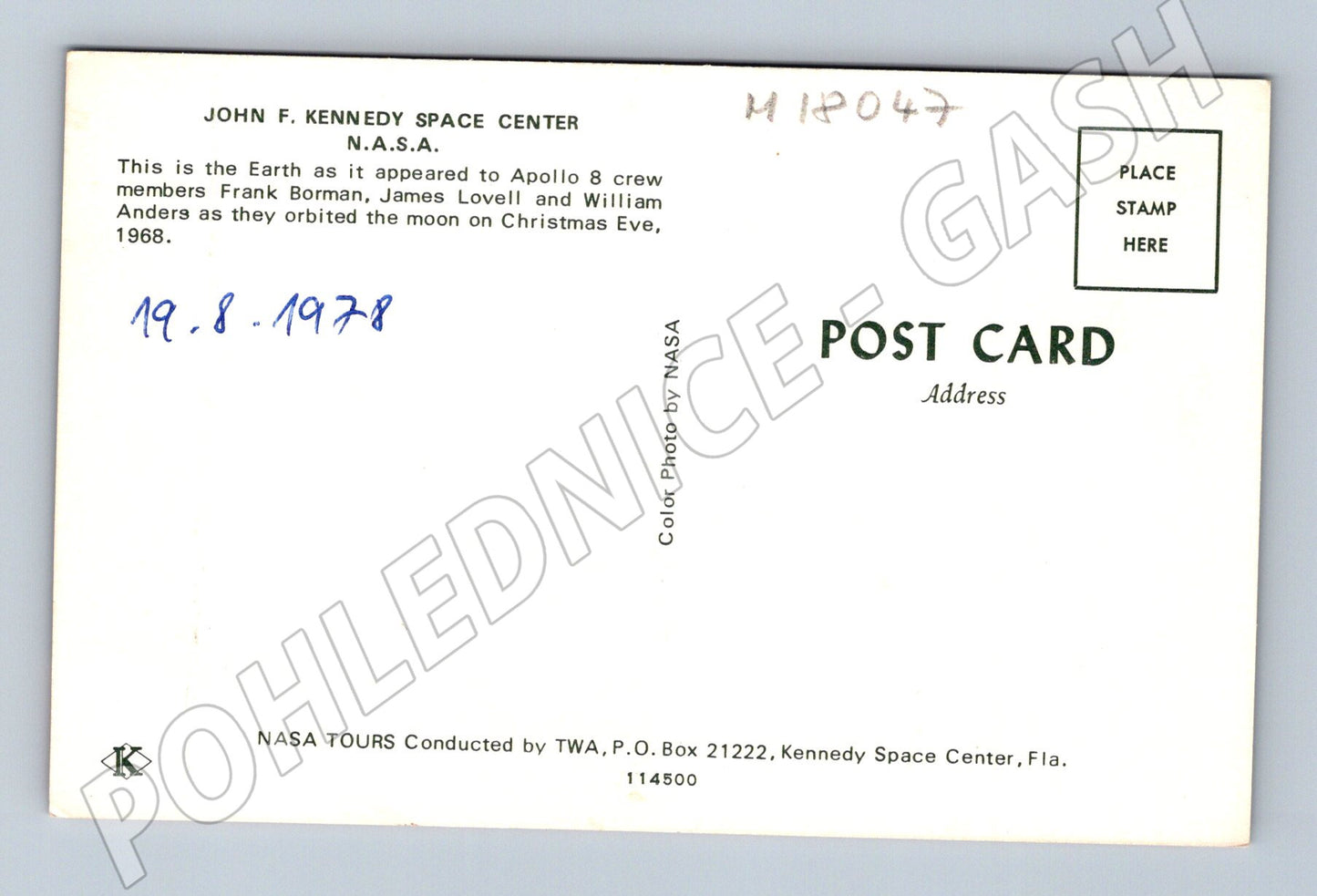 Pohlednice Apollo 8 Východ Země NASA 1968 (M18047)