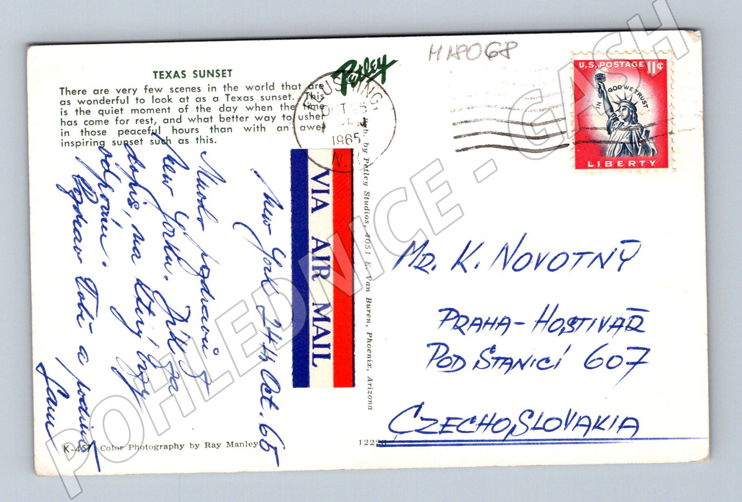 Pohlednice Texas kovboj západ slunce 1966 (M18068)