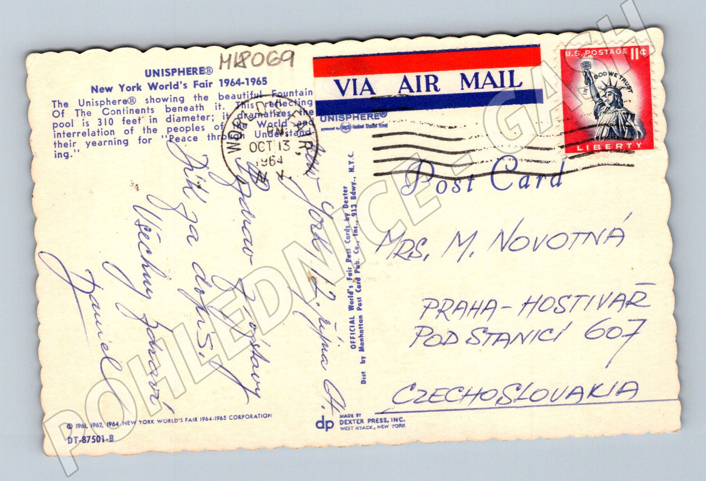 Pohlednice New York Worlds Fair Unisphere 1964 (M18069)