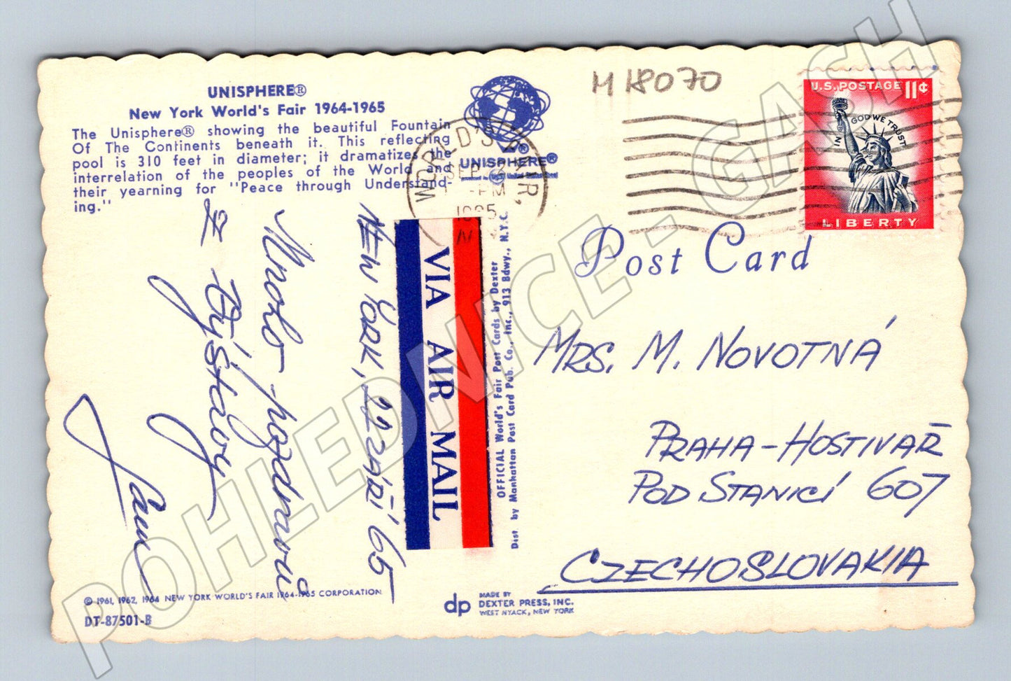 Pohlednice Unisphere New York Worlds Fair 1964 (M18070)
