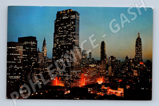 Pohlednice New York Manhattan noční panorama (M18079)