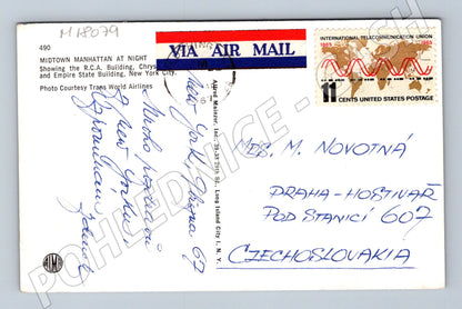 Pohlednice New York Manhattan noční panorama (M18079)