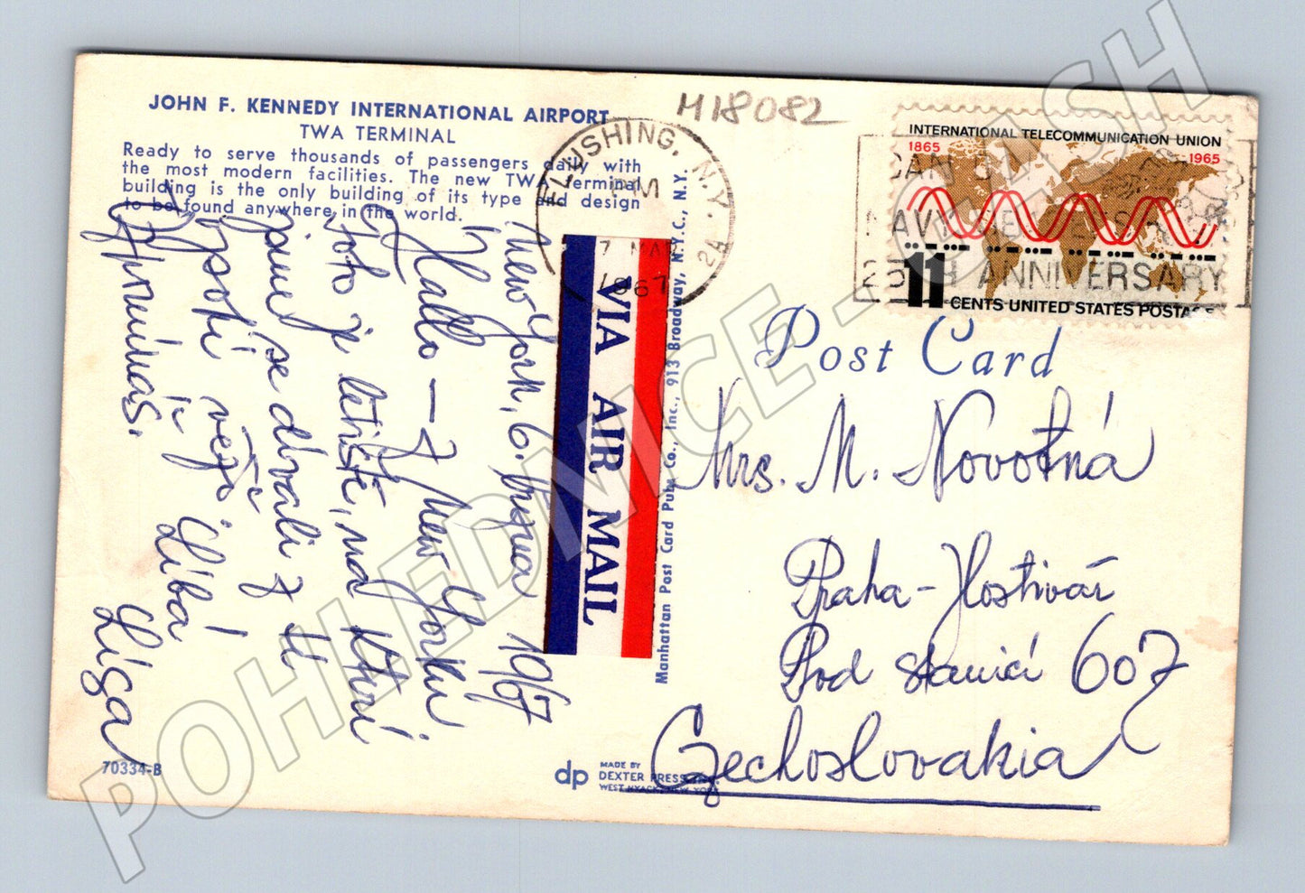 Pohlednice JFK letiště New York TWA 1965 (M18082)