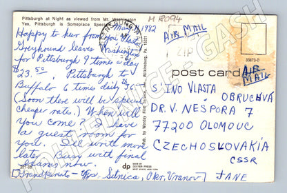 Pohlednice Pittsburgh noc 1982 USA (M18094)