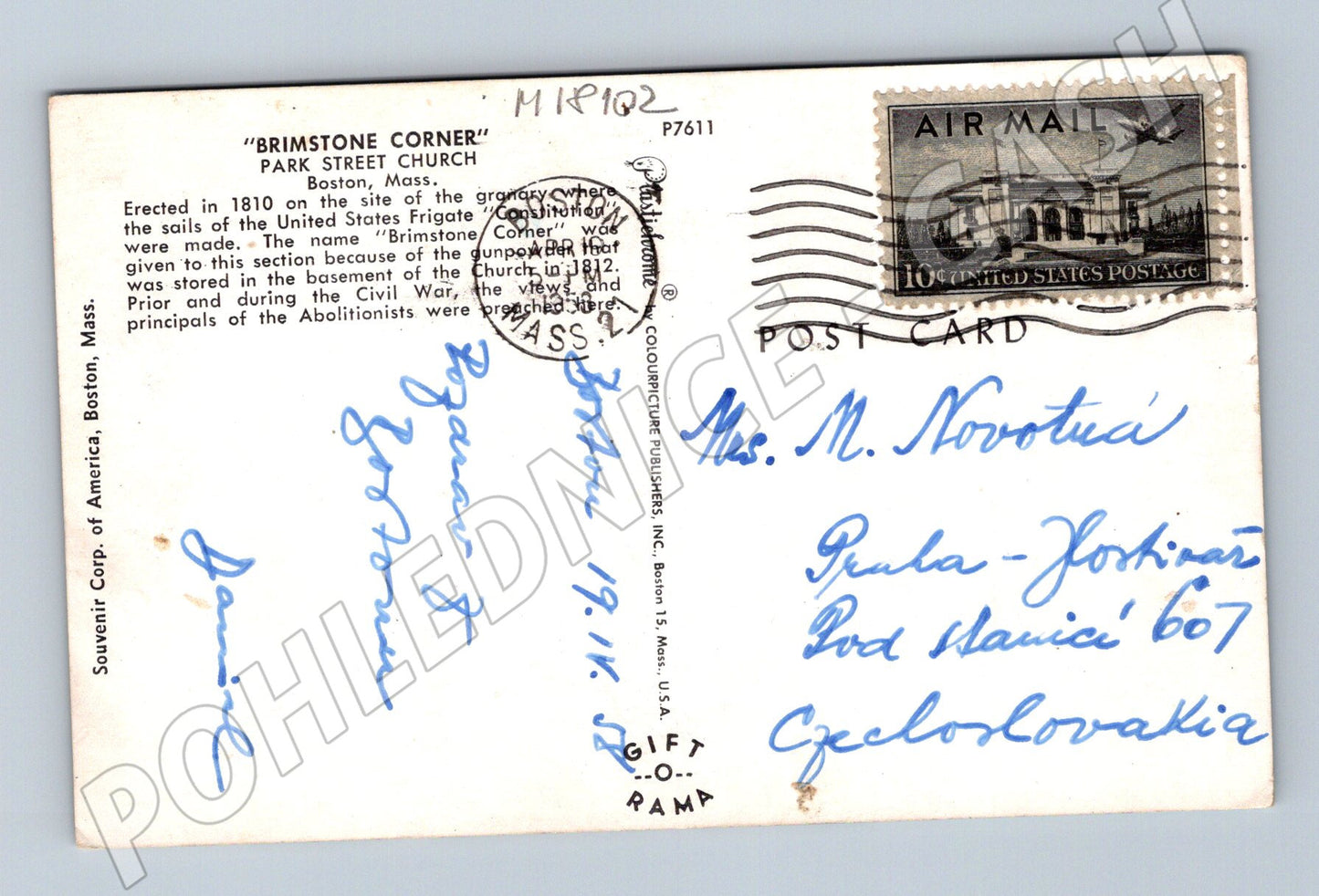 Pohlednice Boston Park Street Church (M18102)