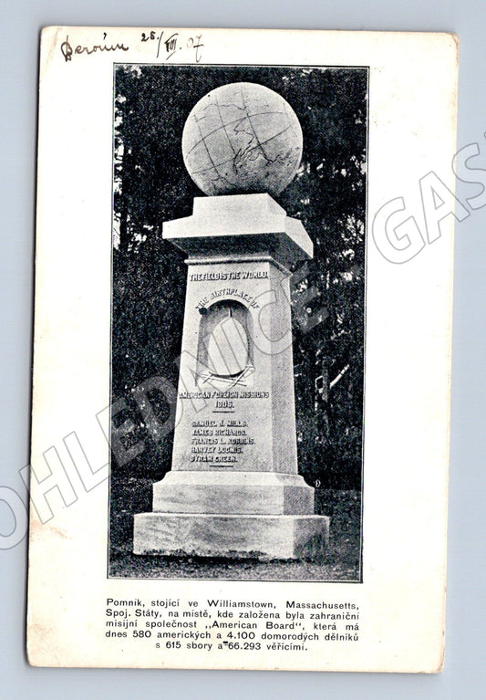 Pohlednice památník českých dělníků USA 1907 (M18131)