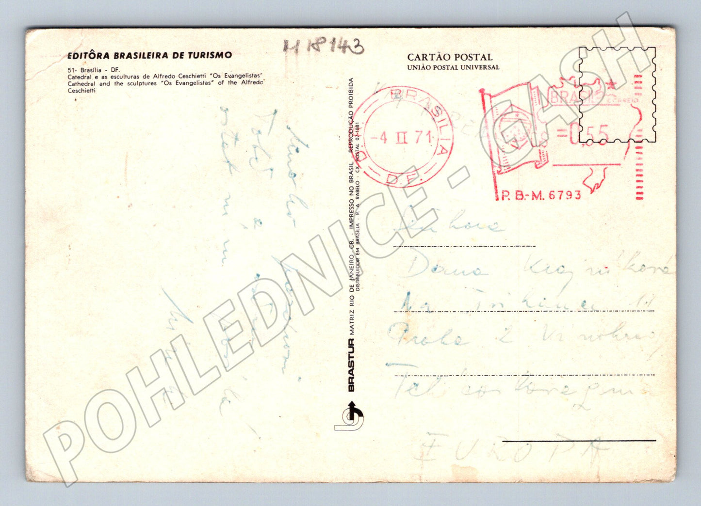 Pohlednice Brasília katedrála 1971 (M18143)