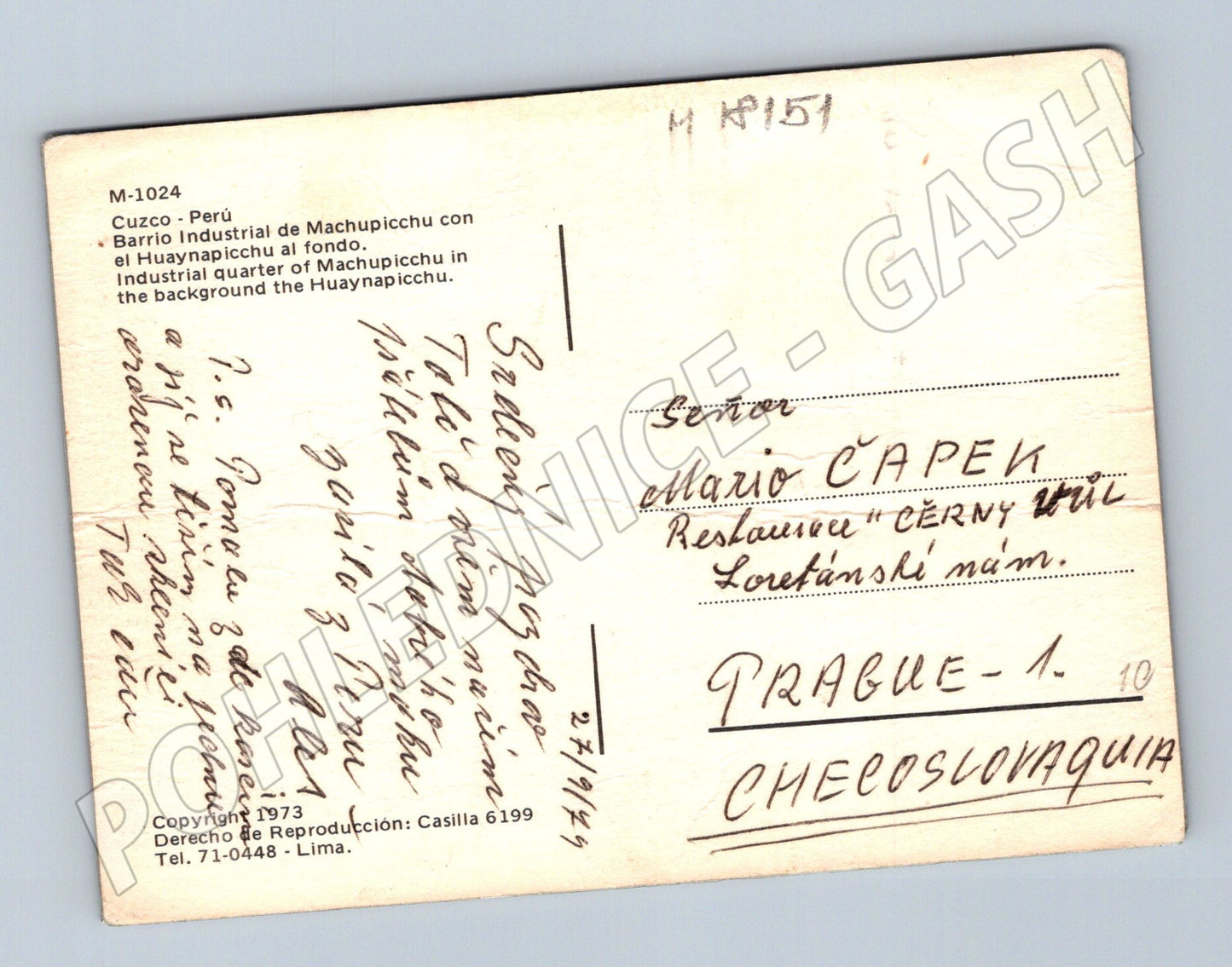 Pohlednice Peru Machu Picchu 1973 (M18151)