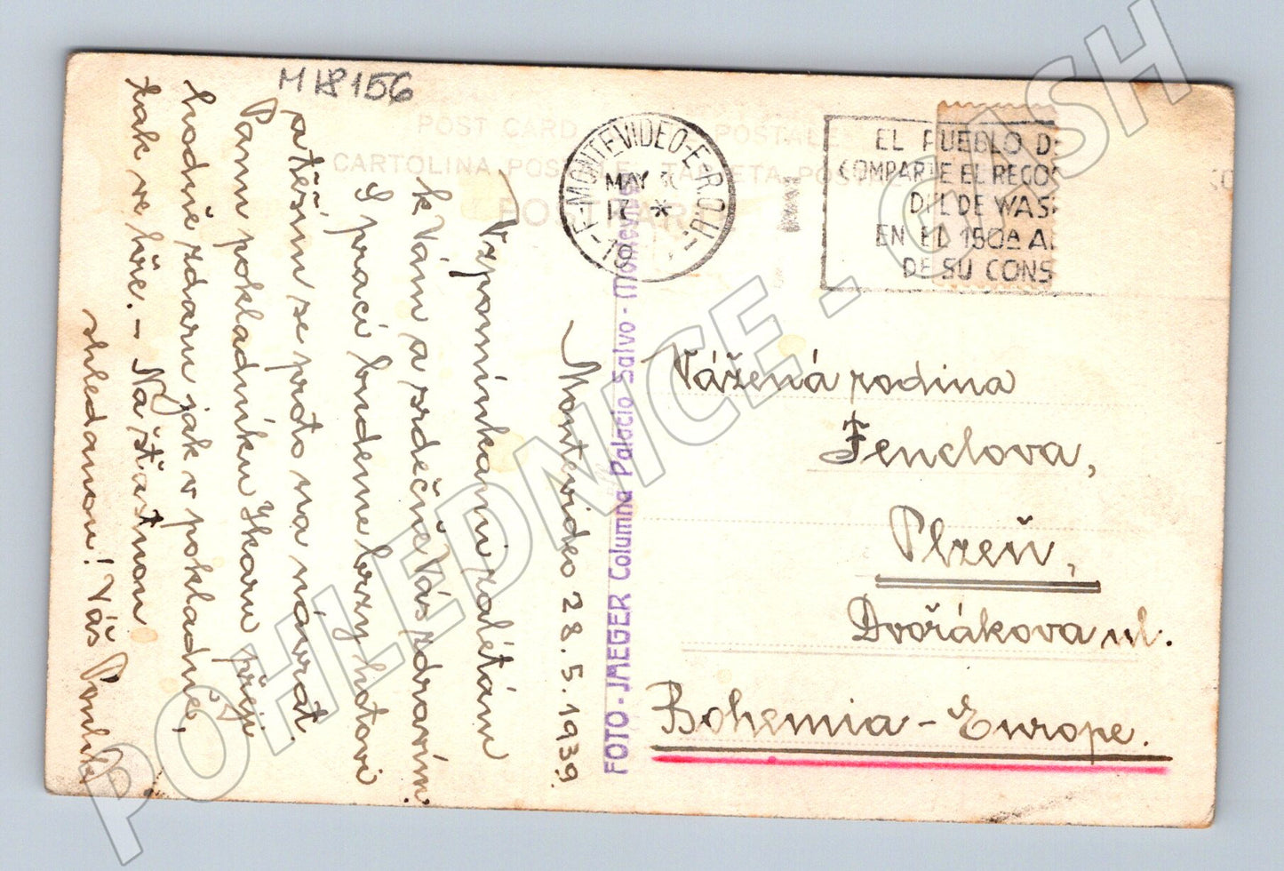 Pohlednice Montevideo přístav 1939 (M18156)