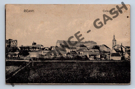 Pohlednice Říčany celkový pohled 1918 (M1818)