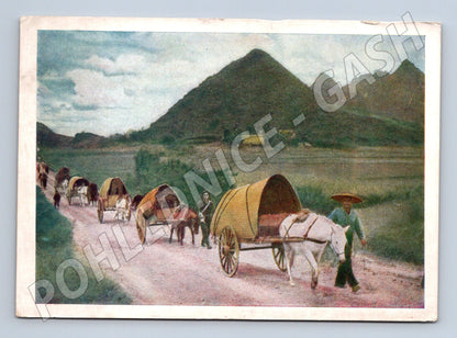 Pohlednice Vietnam karavana vozů Quảng-Uyên (M18188)