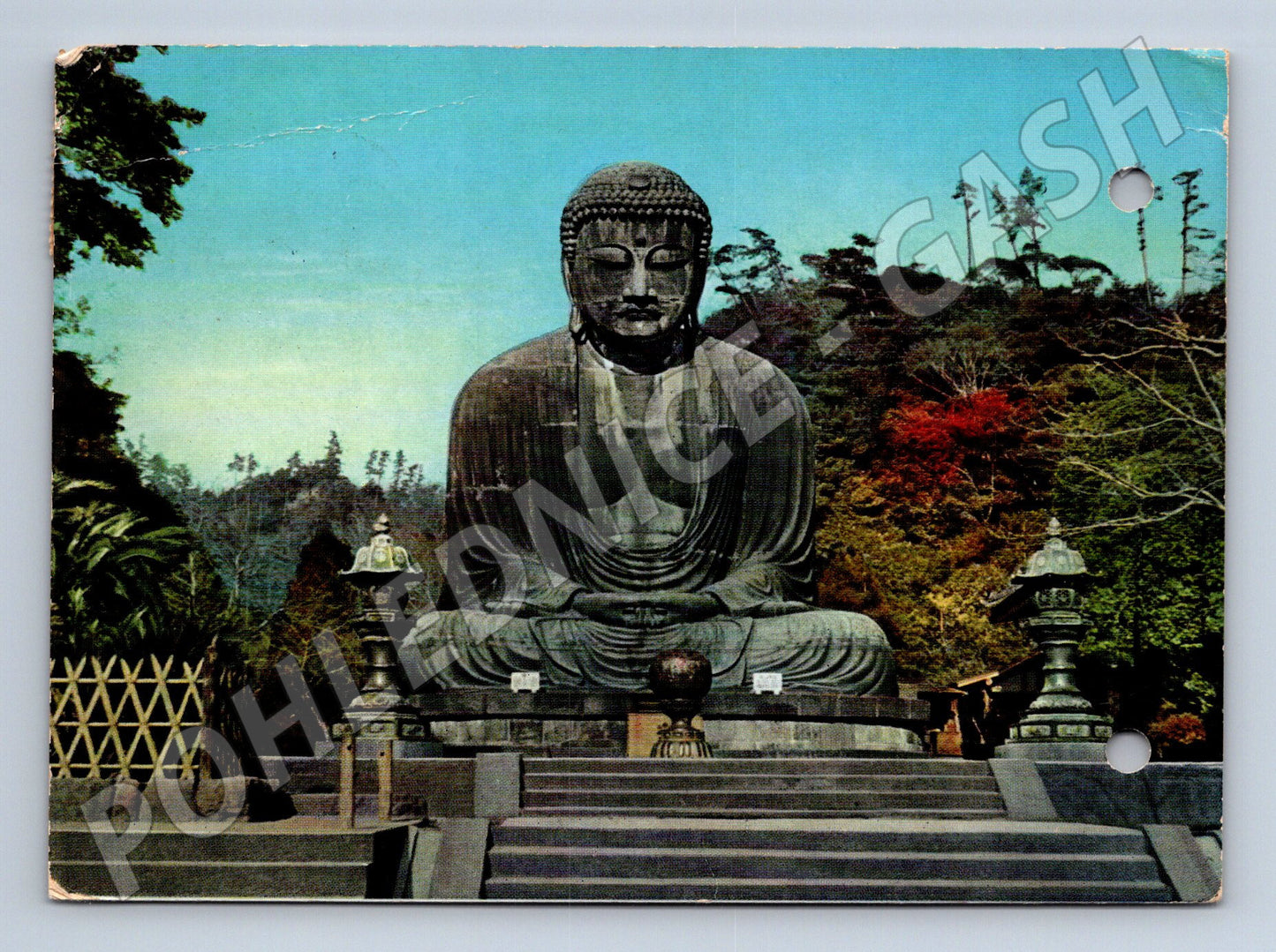 Pohlednice Kamakura Velký Buddha Japonsko 1957 (M18202)