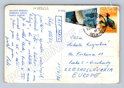 Pohlednice Kuala Lumpur Merdeka Circle Malajsie 1968 (M18203)