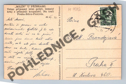 Pohlednice Milín u Příbrami 1933 (M1826)