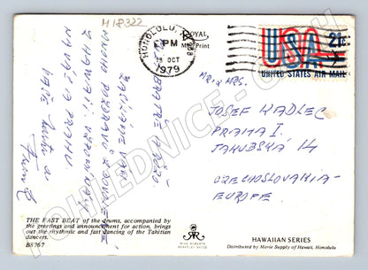 Pohlednice Havaj tanečnice 1979 (M18322)