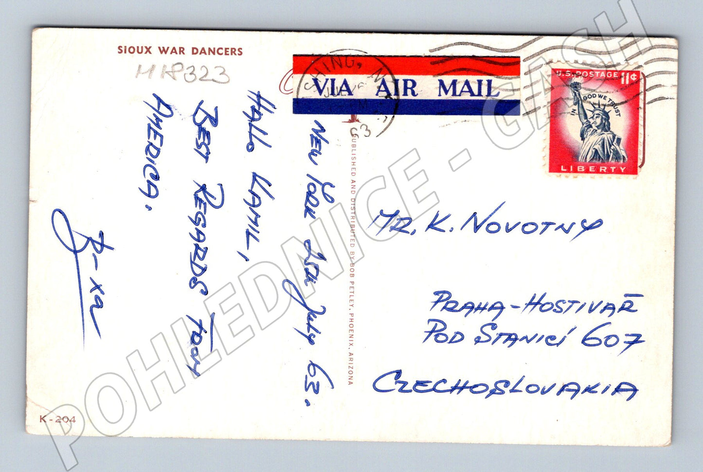 Pohlednice Sioux War Dancers USA 1963 (M18323)