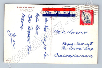 Pohlednice Sioux War Dancers USA 1963 (M18323)