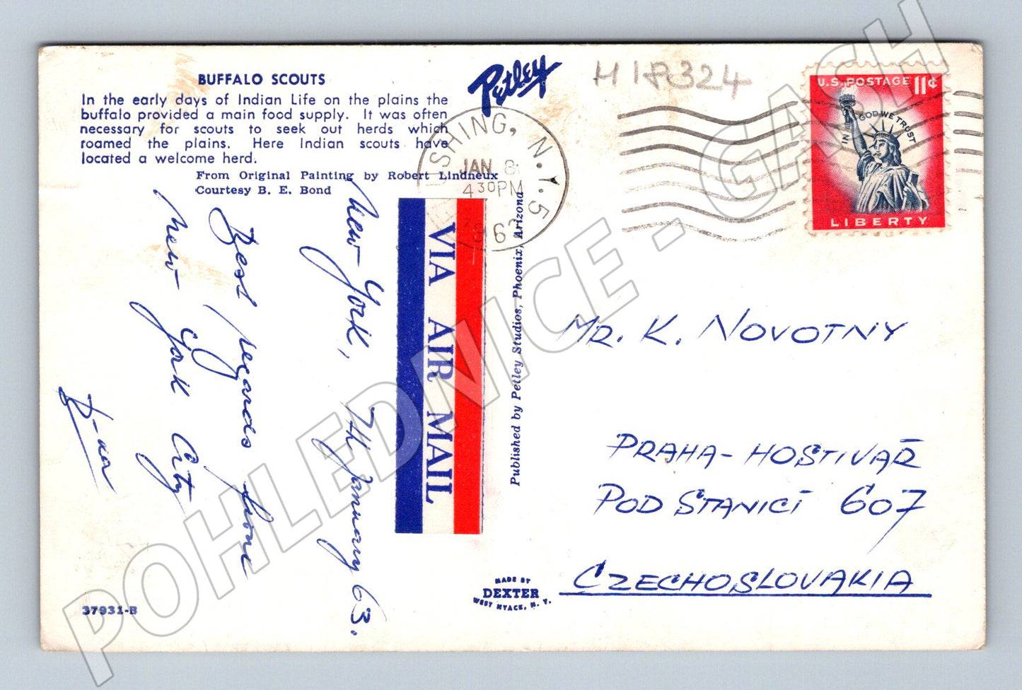 Pohlednice Severní Amerika indiáni na koních (M18324)